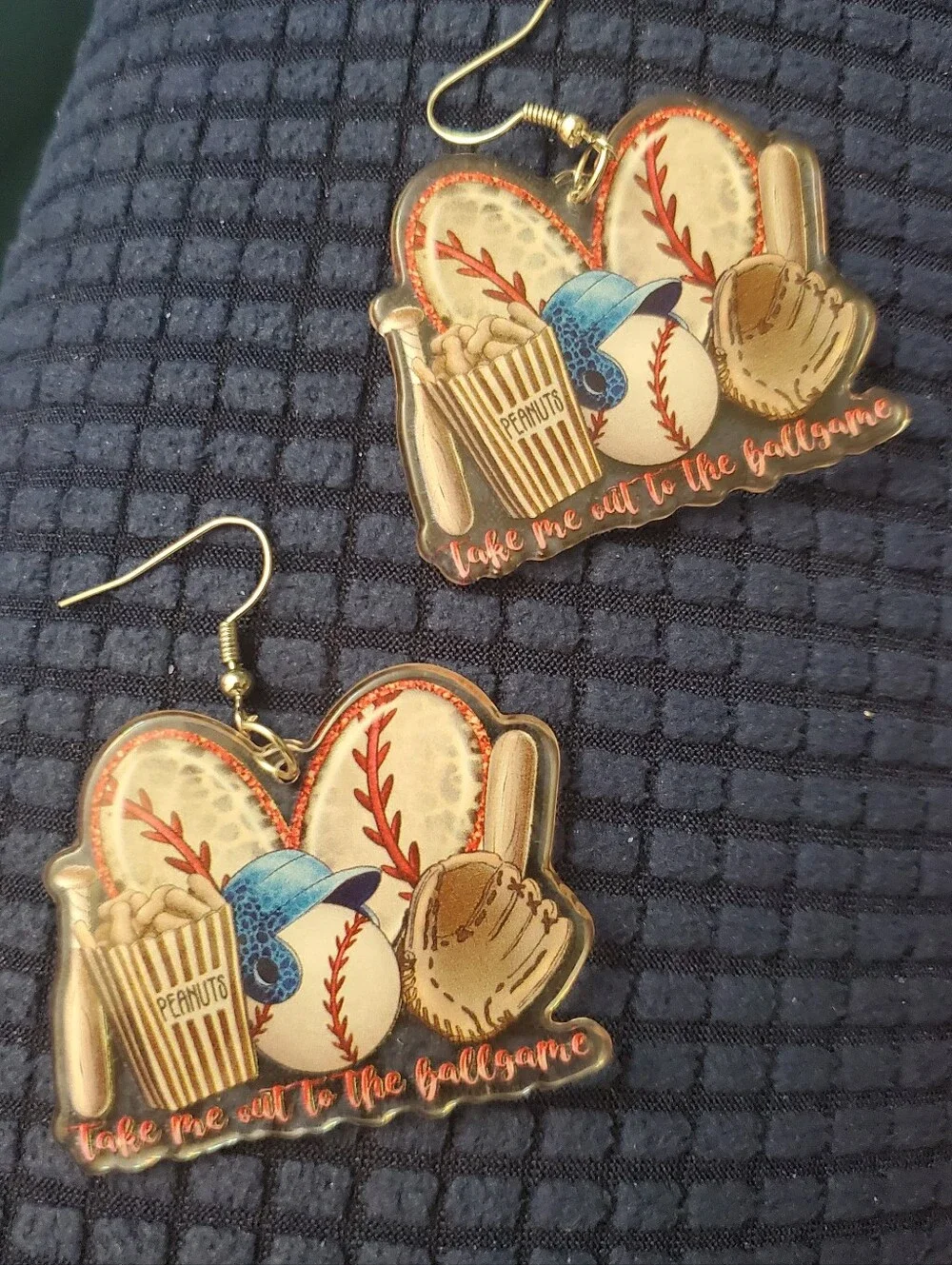 Baseball Heart Earrings